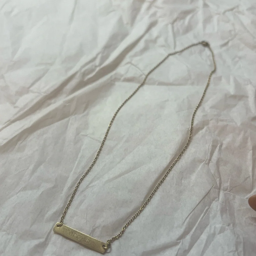 Dream Engraved 14K‎ Plate necklace